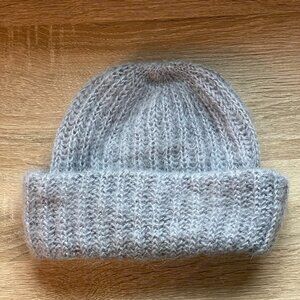 Fluffy Mohair Blend Hand Knit Beanie